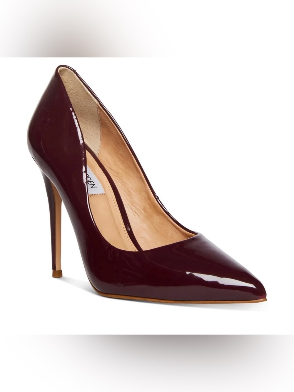 Steve Madden Pointed Toe Patent Leather Pumps in Burgundy Women’s 6.5